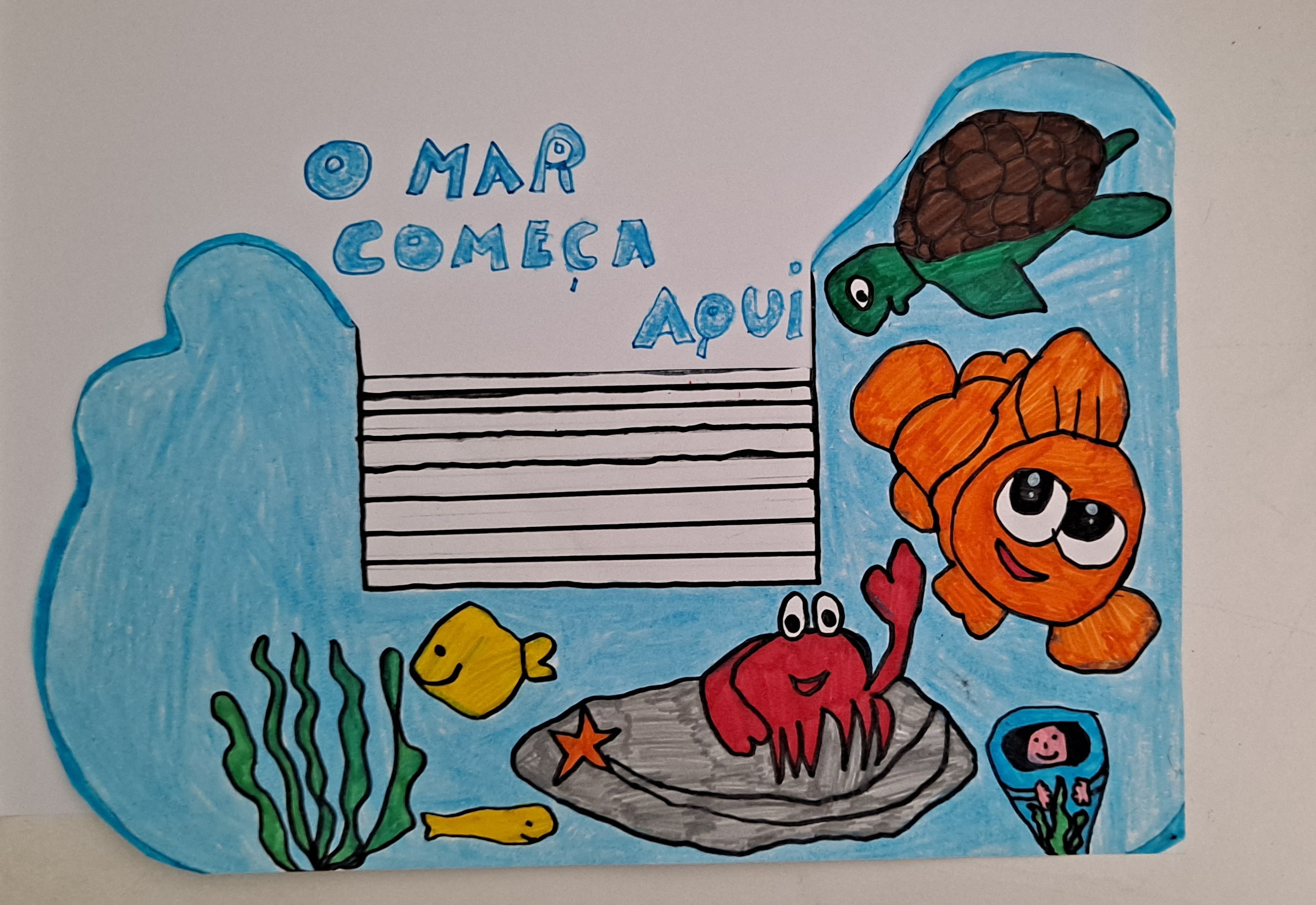 O mar começa aqui!<br />
Trabalho realizado pela aluna Maria Filipe Esteves de 3.º ano, turma 24